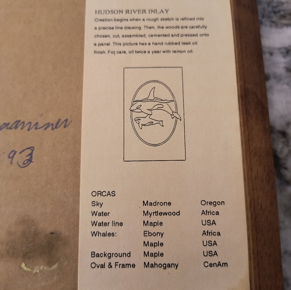 Hudson River inlay whales. Wooden framed - Picture 6 of 6